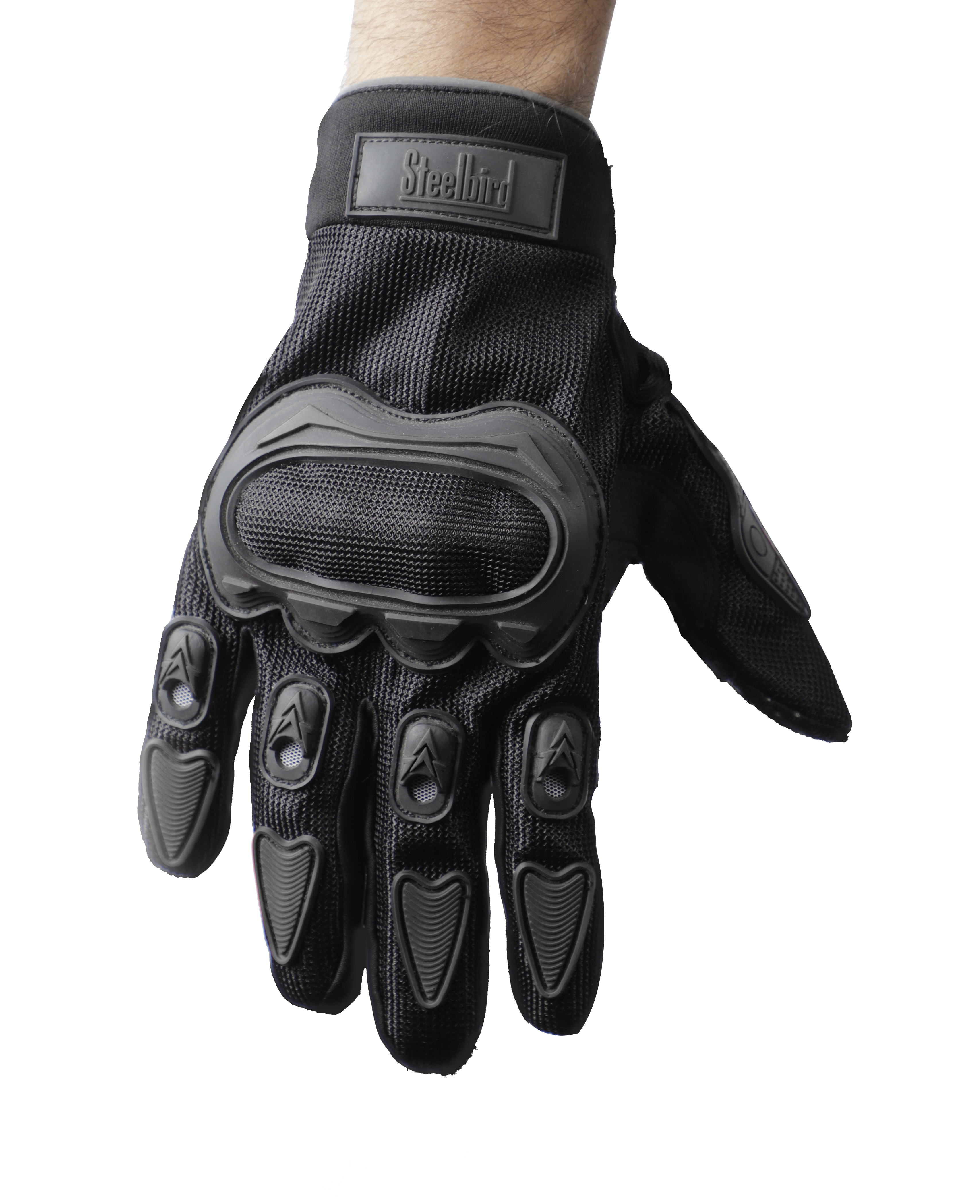 Steelbird Full Finger Bike Riding Gloves With Touch Screen Sensitivity At Thumb And Index Finger, Protective Off-Road Motorbike Racing (Grey)